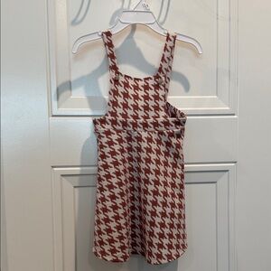 Charming Kids Houndstooth Dress - Rose and White